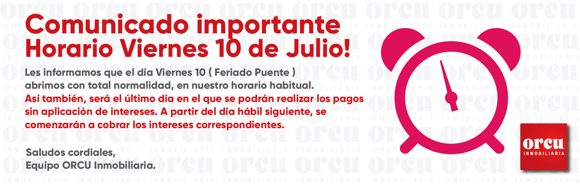 HORARIO DE ATENCIÓN VIERNES
